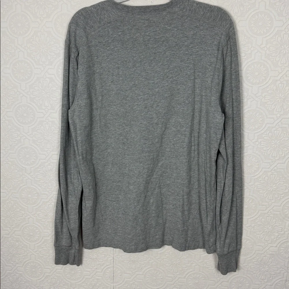 J.Crew Garment Dyed‎ Slub Cotton Henley Shirt Gray Long Sleeve Size Large